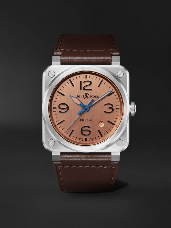 BR 03 Copper Automatic 41mm Steel and Leather Watch, Ref. No. BR03A-GB-ST/SCA BR 03 Copper Automatic 41mm Steel and Leather Watch, Ref. No. BR03A-GB-ST/SCA