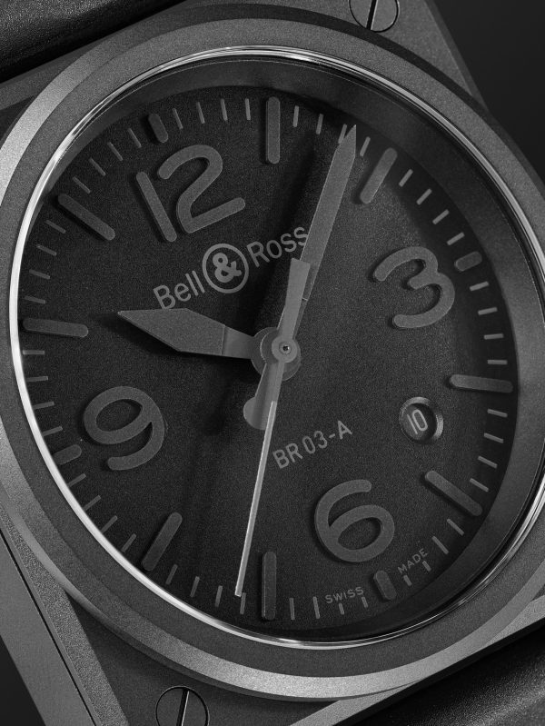 BR 03 Phantom Automatic 41mm Ceramic and Rubber Watch, Ref. No. BR03A-PH-CE/SRB - CU