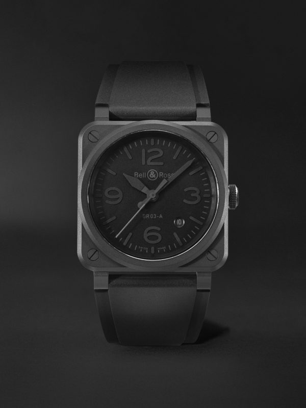 BR 03 Phantom Automatic 41mm Ceramic and Rubber Watch, Ref. No. BR03A-PH-CE/SRB