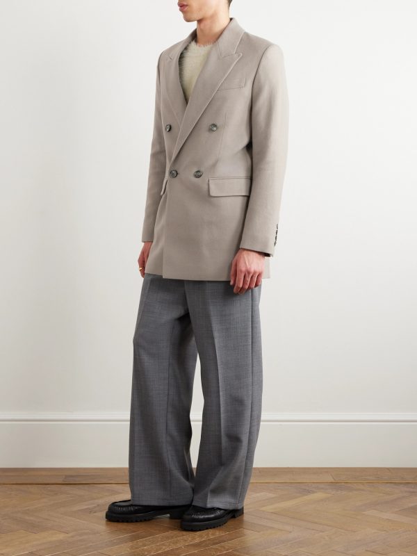 Double-Breasted Wool-Twill Blazer - OU Double-Breasted Wool-Twill Blazer - OU