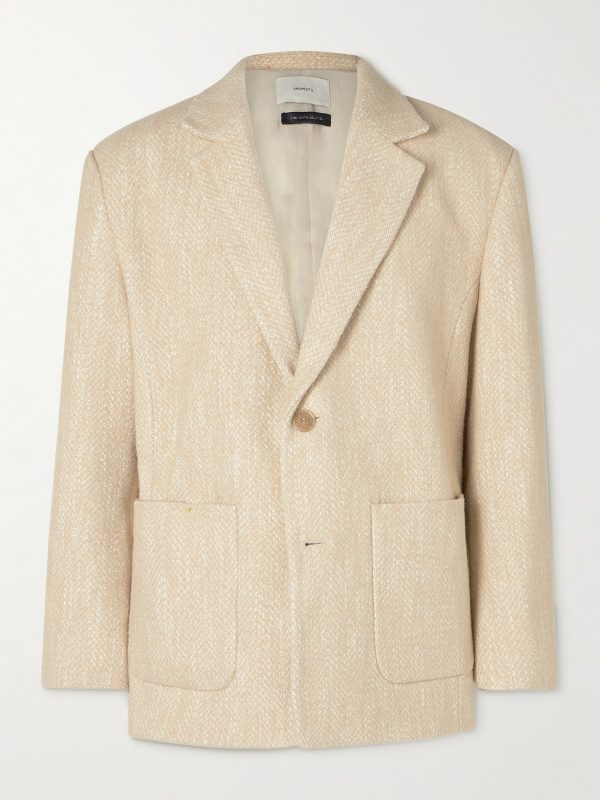 Oversized Herringbone Twill Blazer Oversized Herringbone Twill Blazer