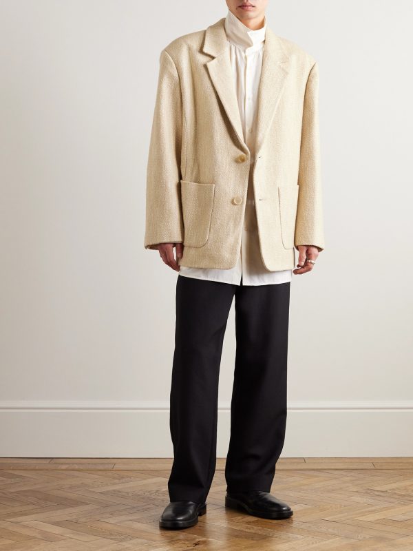 Oversized Herringbone Twill Blazer - OU Oversized Herringbone Twill Blazer - OU