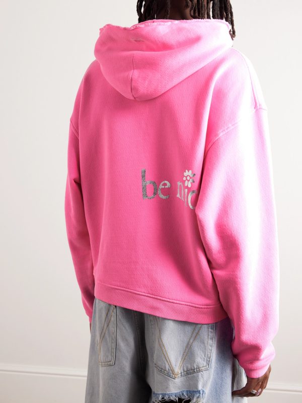 Printed Cotton-Jersey Hoodie - BK Printed Cotton-Jersey Hoodie - BK