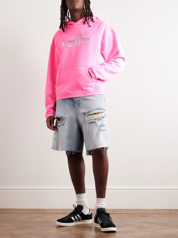 Printed Cotton-Jersey Hoodie - OU Printed Cotton-Jersey Hoodie - OU