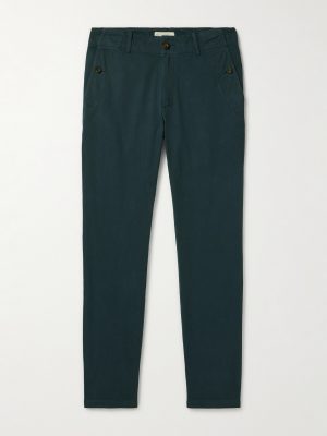 Straight-Leg Herringbone Cotton Trousers Straight-Leg Herringbone Cotton Trousers