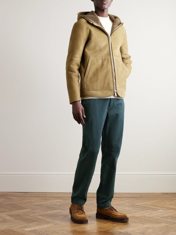 Straight-Leg Herringbone Cotton Trousers - OU