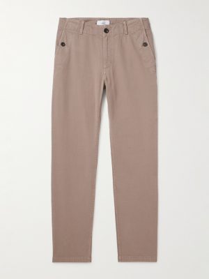 Straight-Leg Herringbone Cotton Trousers Straight-Leg Herringbone Cotton Trousers