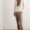 Straight-Leg Herringbone Cotton Trousers - OU Straight-Leg Herringbone Cotton Trousers - OU