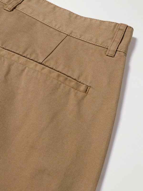 Tapered Pleated Garment-Dyed Cotton-Blend Twill Trousers - CU Tapered Pleated Garment-Dyed Cotton-Blend Twill Trousers - CU