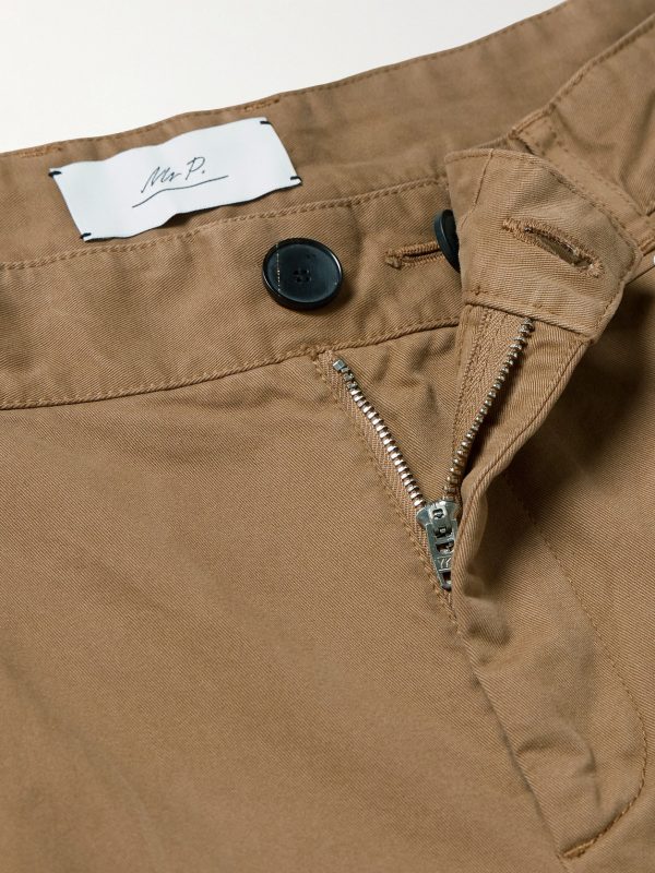 Tapered Pleated Garment-Dyed Cotton-Blend Twill Trousers - E1 Tapered Pleated Garment-Dyed Cotton-Blend Twill Trousers - E1