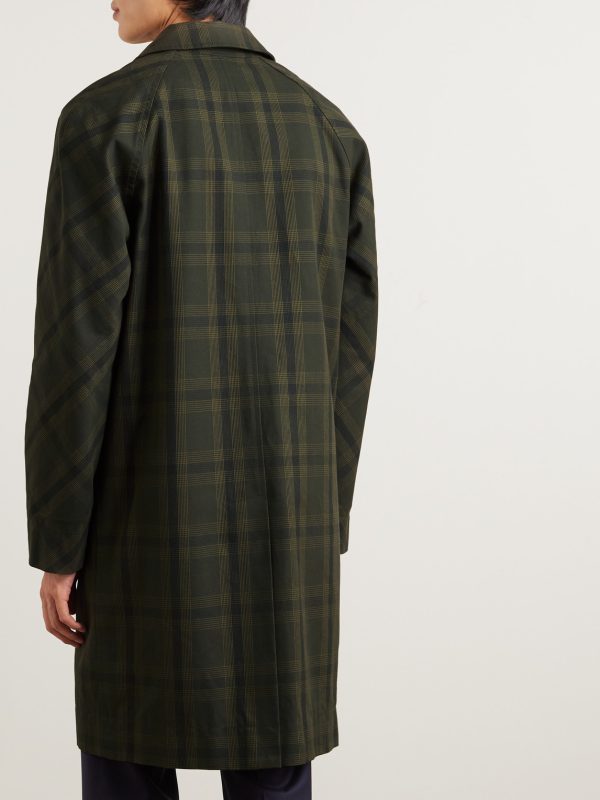 Checked Cotton-Twill Coat - BK Checked Cotton-Twill Coat - BK