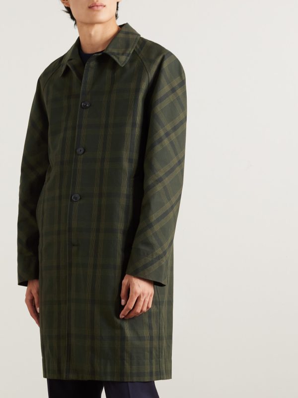 Checked Cotton-Twill Coat - FR Checked Cotton-Twill Coat - FR