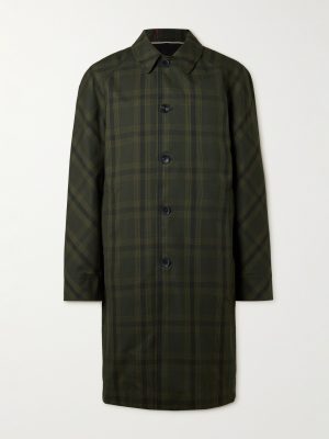 Checked Cotton-Twill Coat