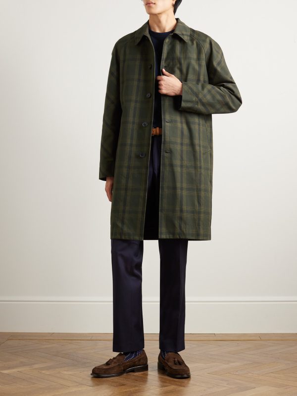 Checked Cotton-Twill Coat - OU Checked Cotton-Twill Coat - OU