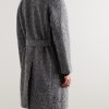 Belted Donegal Wool-Blend Bouclé Coat - BK