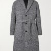 Belted Donegal Wool-Blend Bouclé Coat