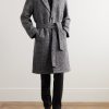 Belted Donegal Wool-Blend Bouclé Coat - OU