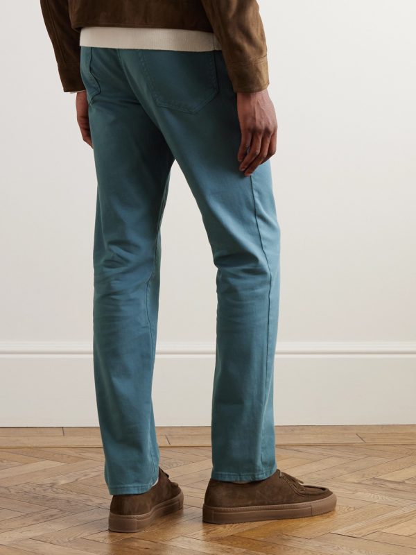 Straight-Leg Stretch-Cotton Twill Chinos - BK Straight-Leg Stretch-Cotton Twill Chinos - BK