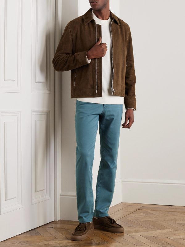 Straight-Leg Stretch-Cotton Twill Chinos - OU Straight-Leg Stretch-Cotton Twill Chinos - OU