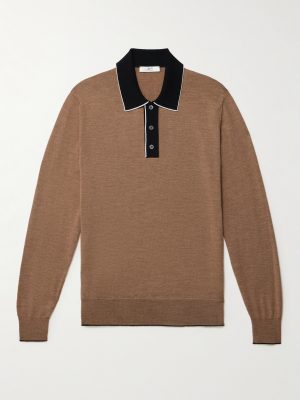 Colour-Block Merino Wool Polo Shirt Colour-Block Merino Wool Polo Shirt