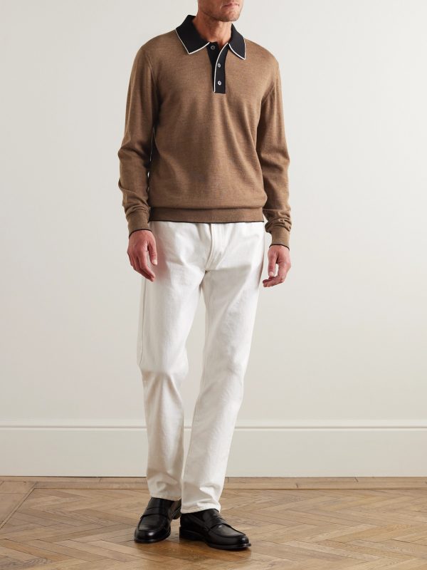 Colour-Block Merino Wool Polo Shirt - OU Colour-Block Merino Wool Polo Shirt - OU