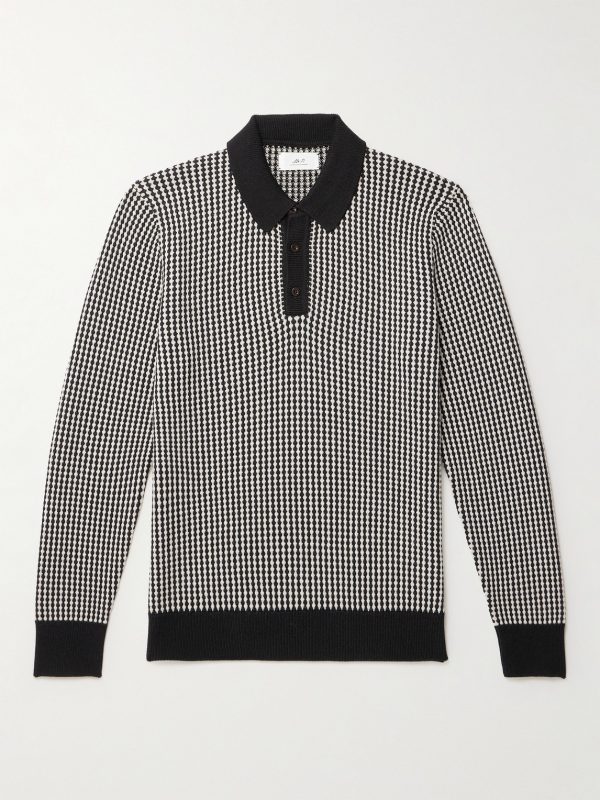 Bridget Striped Merino Wool Polo Shirt Bridget Striped Merino Wool Polo Shirt