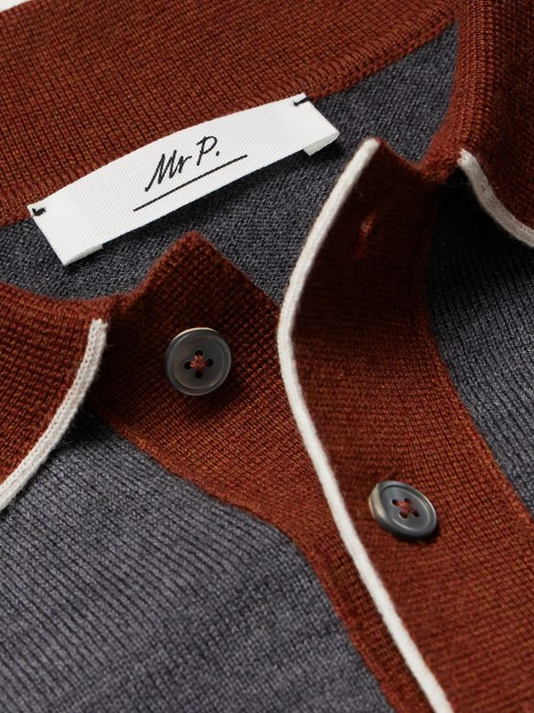 Colour-Block Merino Wool Polo Shirt - CU Colour-Block Merino Wool Polo Shirt - CU