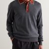 Colour-Block Merino Wool Polo Shirt - FR Colour-Block Merino Wool Polo Shirt - FR