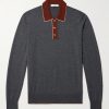 Colour-Block Merino Wool Polo Shirt Colour-Block Merino Wool Polo Shirt