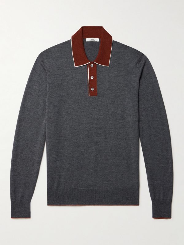 Colour-Block Merino Wool Polo Shirt Colour-Block Merino Wool Polo Shirt