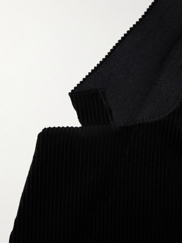 Double Breasted Cotton and Cashmere-Blend Corduroy Blazer - E1 Double Breasted Cotton and Cashmere-Blend Corduroy Blazer - E1