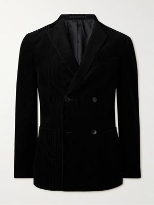 Double Breasted Cotton and Cashmere-Blend Corduroy Blazer