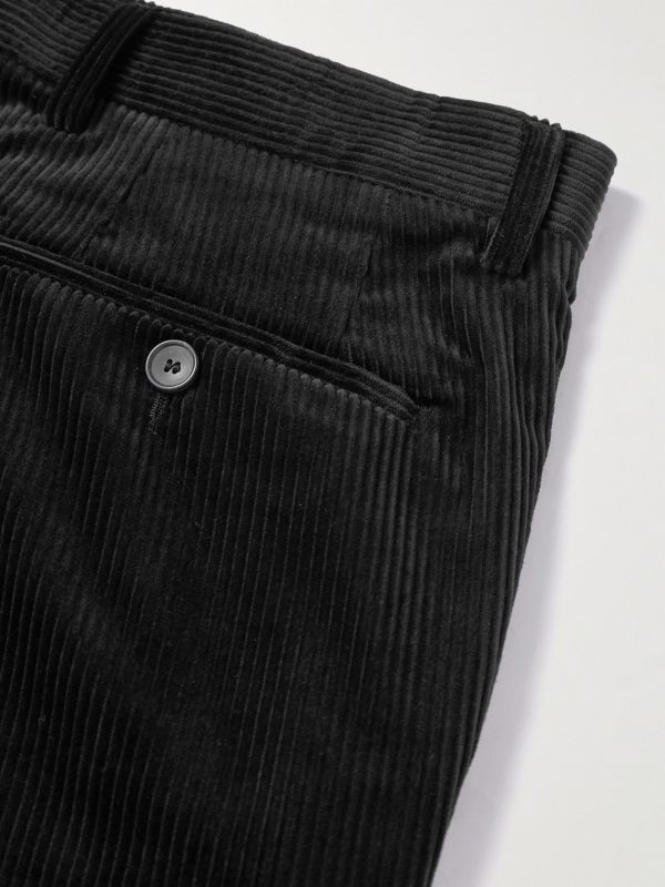 Tapered Pleated Cotton and Cashmere-Blend Corduroy Trousers - CU Tapered Pleated Cotton and Cashmere-Blend Corduroy Trousers - CU