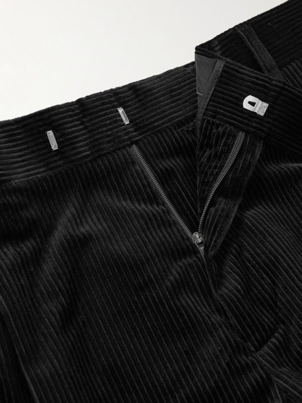 Tapered Pleated Cotton and Cashmere-Blend Corduroy Trousers - E1 Tapered Pleated Cotton and Cashmere-Blend Corduroy Trousers - E1