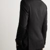 Double Breast Wool Tuxedo Jacket - BK