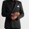 Double Breast Wool Tuxedo Jacket - FR