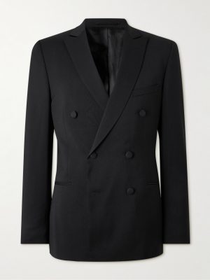 Double Breast Wool Tuxedo Jacket