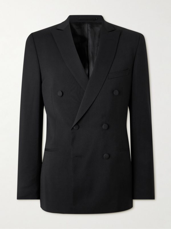 Double Breast Wool Tuxedo Jacket