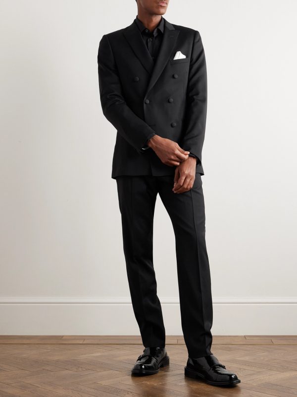 Double Breast Wool Tuxedo Jacket - OU