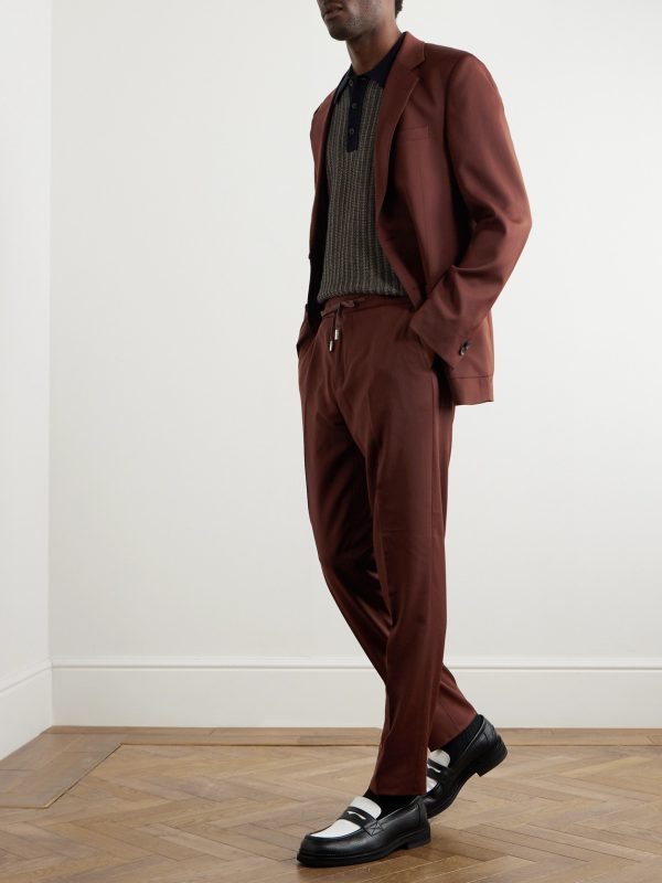 Tapered Wool-Twill Drawstring Trousers - OU Tapered Wool-Twill Drawstring Trousers - OU