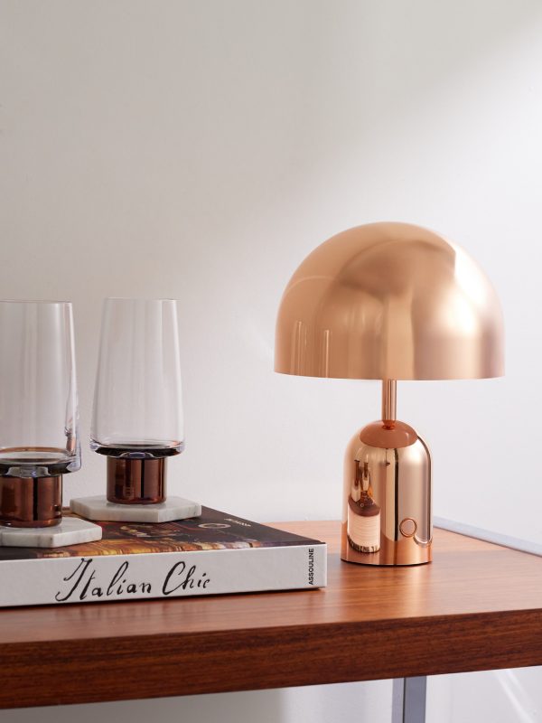 Bell Portable Copper-Tone LED Lamp - OU