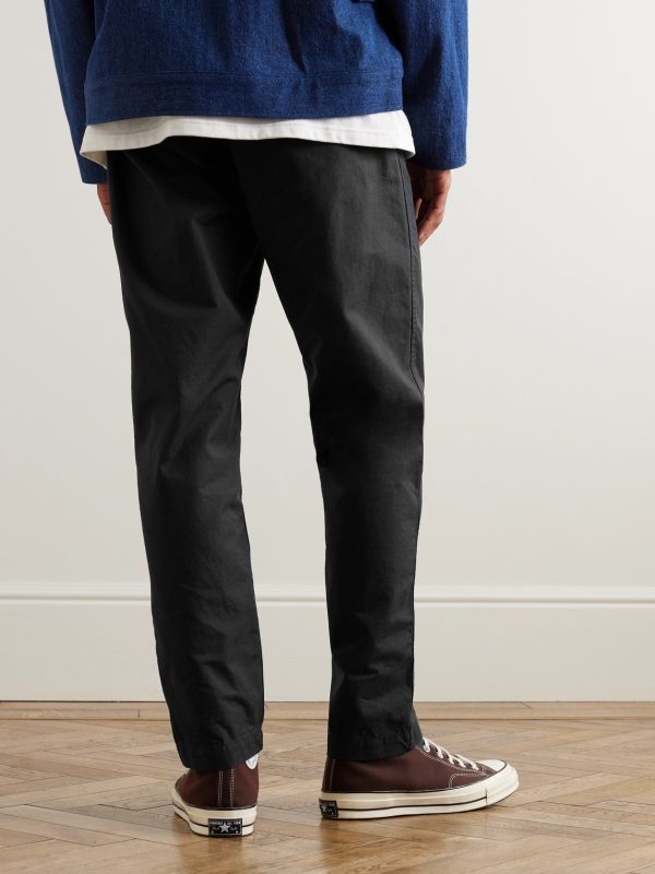 New Yorker Straight-Leg Cotton-Ripstop Drawstring Trousers - BK New Yorker Straight-Leg Cotton-Ripstop Drawstring Trousers - BK