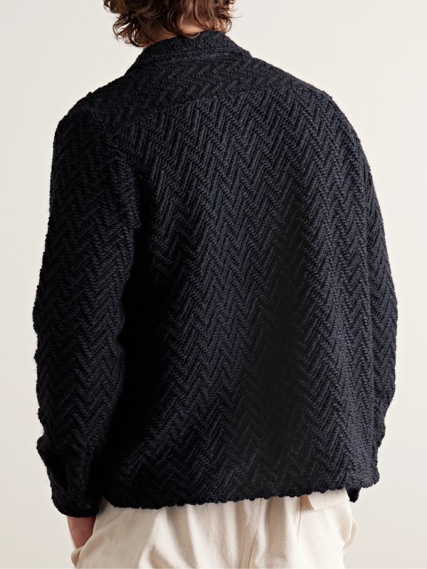 Herringbone Tweed Overshirt - BK