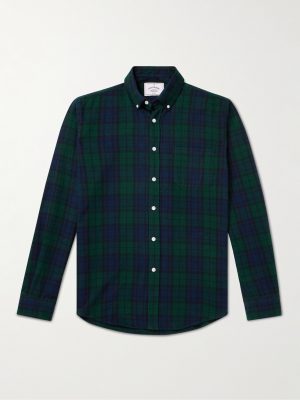 Bonfim Button-Down Collar Checked Cotton-Flannel Shirt