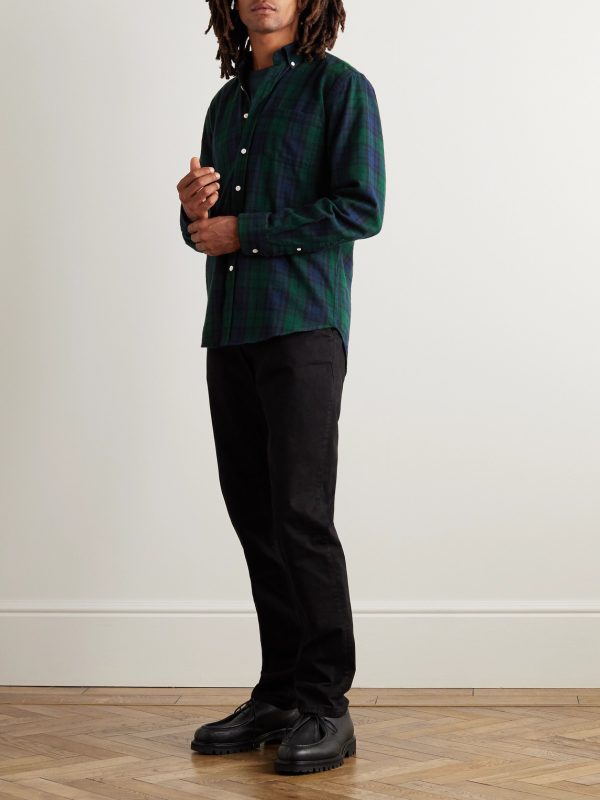 Bonfim Button-Down Collar Checked Cotton-Flannel Shirt - OU Bonfim Button-Down Collar Checked Cotton-Flannel Shirt - OU