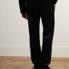 Fishtail Slim-Fit Cotton-Velvet Suit Trousers - BK Fishtail Slim-Fit Cotton-Velvet Suit Trousers - BK