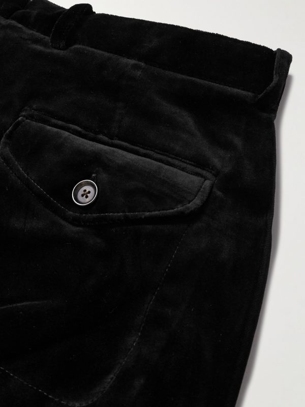 Fishtail Slim-Fit Cotton-Velvet Suit Trousers - CU Fishtail Slim-Fit Cotton-Velvet Suit Trousers - CU