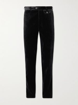 Fishtail Slim-Fit Cotton-Velvet Suit Trousers Fishtail Slim-Fit Cotton-Velvet Suit Trousers