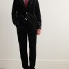Fishtail Slim-Fit Cotton-Velvet Suit Trousers - OU Fishtail Slim-Fit Cotton-Velvet Suit Trousers - OU