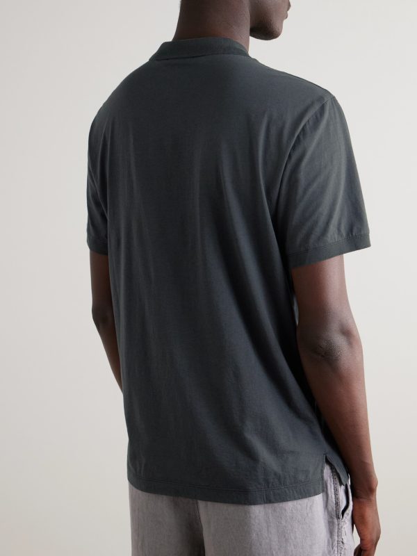 Luxe Lotus Cotton-Jersey Polo Shirt - BK